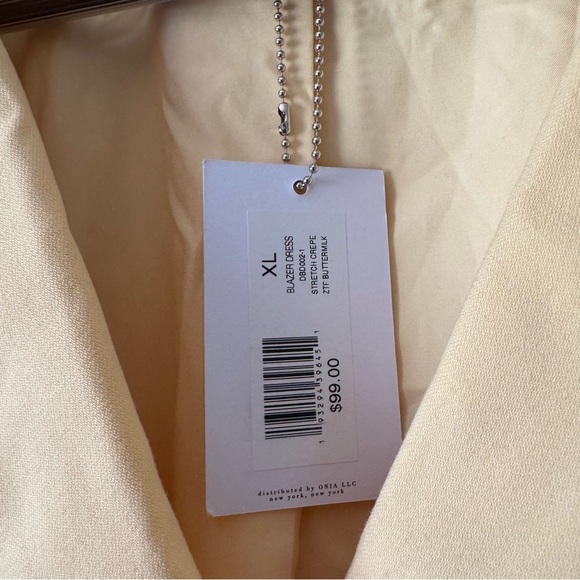 DANIELLE BERNSTEIN BY WEWOREWHAT CUT OUT MINI BLAZER DRESS YELLOW SIZE XL - Picture 5 of 7